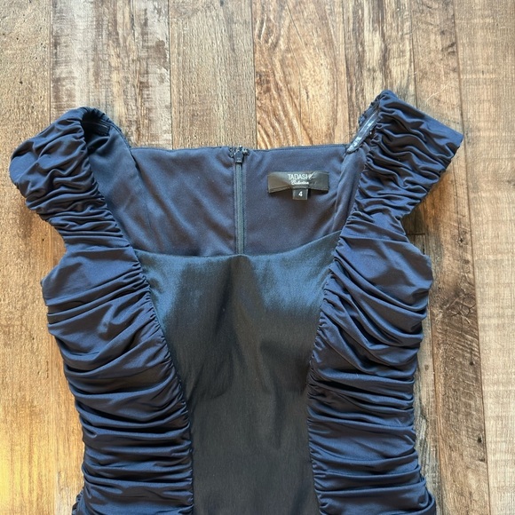 Tadashi Collection Blue Formal Dress Short Sleeve Mermaid Evening Gown Size 4 - Picture 3 of 9